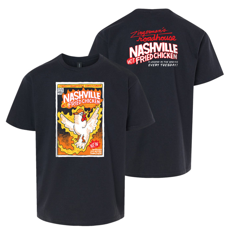 Youth Zingerman's Roadhouse Nashville Hot Fried Chicken Soft Style T-Shirt - Black