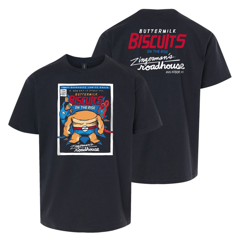 Youth Zingerman's Roadhouse Buttermilk Biscuit Softstyle T-Shirt - Black