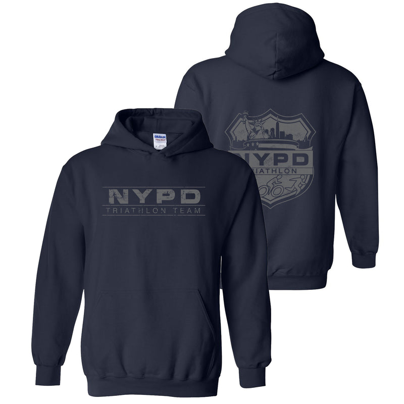 NYPD TRIATHLON TEAM HOODIE DISTRESSED - NAVY