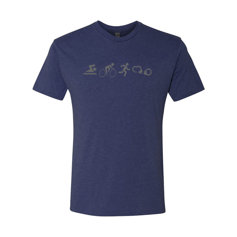 NYPD Triathlon Team Swim Bike Run Cuff Tee- Vintage Navy