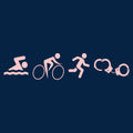 NYPD TRIATHLON TEAM SWIM BIKE RUN CUFF TODDLER TEE - NAVY with Pink Logo