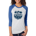 NYPD Triathlon Web Distress Logo Raglan - Heather White/Vintage Royal
