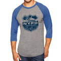 NYPD Triathlon Web Distress Logo Raglan - Premium Heather/Vintage Royal
